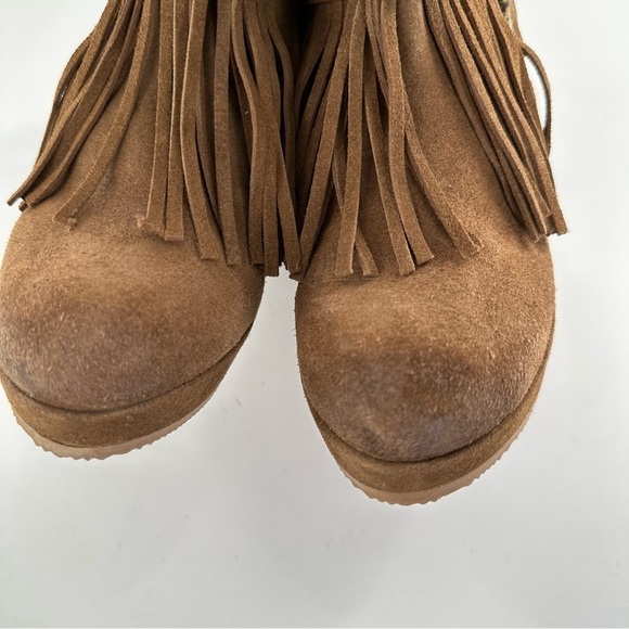 Naughty monkey trixie ankle booties 10 brown suede boho tribal western boots - Picture 13 of 15